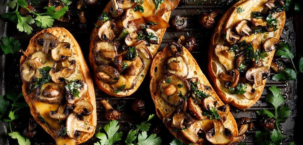Bruschetta de Cogumelos Salteados