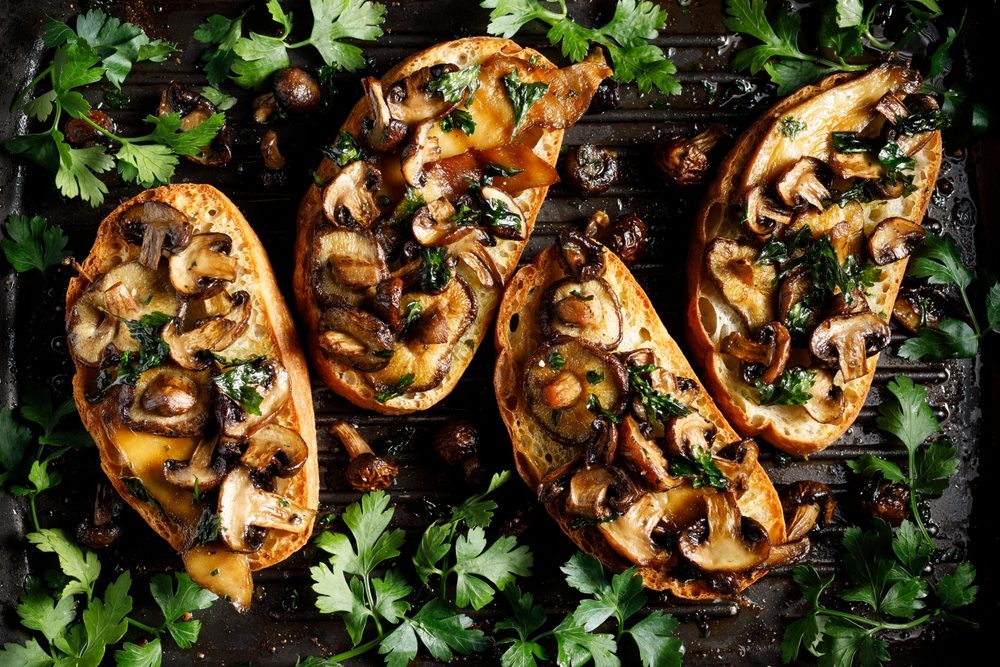 Bruschetta de Cogumelos Salteados
