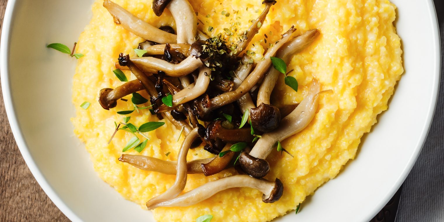 Polenta Cremosa com Shimeji Grelhado
